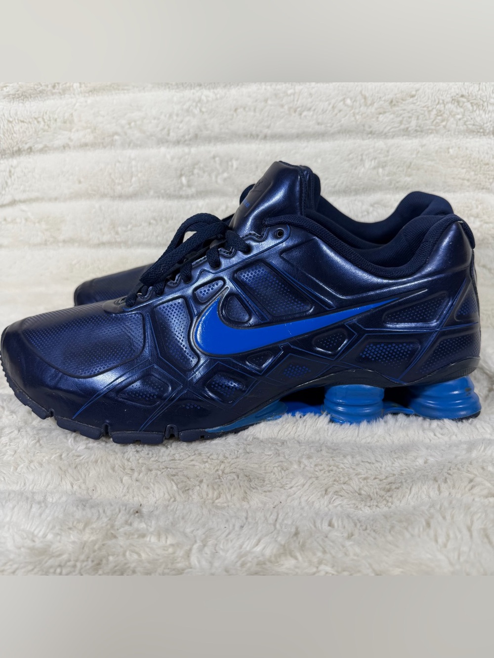 Nike Shox Turbo 11 Mens size us 14 navy and bright Blue  Athletic Running Shoes